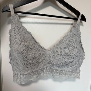 Aerie Light Gray Lace Bralette